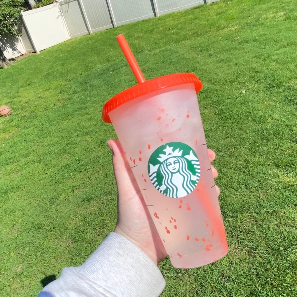 Red Starbucks Confetti Cup